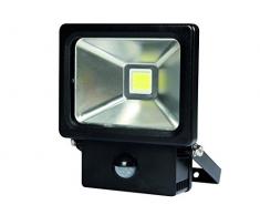 Perel leda2002nw-bp 20 W Bianco Neutro Luce Faro LED per Esterni con sensore PIR, Colore: Nero