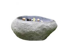 Dehner Rock con Illuminazione a LED, ca. Fontana da Giardino in poliresina, 60 x 40 x 27,5 cm, Colore: Grigio