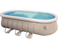 Jilong 17023EU Piscina Autoportante Ovale con Struttura, Grigia, 610 x 360 x122 cm, 610x360x122 cm