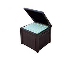 Keter Contenitore in Resina con Funzione di Seduta O di Tavolo, Effetto Legno - CM. 71x72,2x59h - 208 LT - Marrone