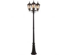 Konstsmide 7217-750 Firenze Lampada da Terra 57,5x57,5x220 cm (BxPxH), 3 x 100 W, IP43, Colore Nero Opaco