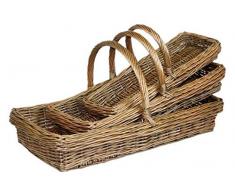 Red Hamper Set di 3 cestini da Giardino Kew, Colore Marrone, 55 x 45 x 45 cm