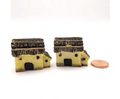 Armena - Statuetta in Miniatura, Paesaggio e Giardino, 1,5 x 2 x 2,5 cm, 2 Pezzi, Colore: Beige/Marrone