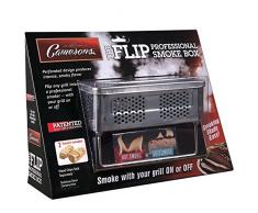 Camerons CAM-SMB-251 Products Barbecue affumicatore Caldo e Freddo in Acciaio Inox, Include 2 acciarini per infondere Facilmente Il Sapore Affumicato con la Vostra griglia, Argento