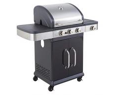 Cookin garden FIDGI 3B+Side Barbecue a Gas, Nero/Inox