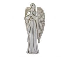 Design Toscano KY30578 Statua di Preghiera Guida Divina Giardino di Angelo, Avorio, 25.5x38x84 cm