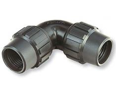 Abrisa gomito Fitting per tubo di irrigazione, nero