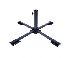 Aktive 53991 - Base ombrellone Pieghevole di Metallo 86x86x34 cm - Colore Nero