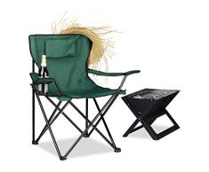 Relaxdays 10020933_53 Sedia, Schienale Imbottito, Braccioli, Verde, 50x79x80 cm