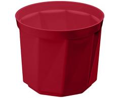 Plastkon vaso decorativo rosa diametro 19 cm, Rosso