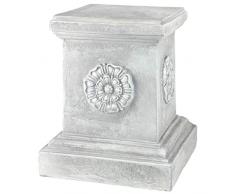 Design Toscano Rosone Inglese Piedistallo scultoreo da Giardino, poliresina, Pietra Antica, Grande 33 cm