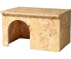 dobar 80017 Casetta per porcellini dIndia, in Legno, per roditori e Piccoli Animali, 25 x 18 x 15 cm, Naturale