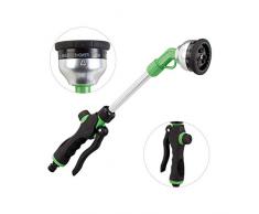 Relaxdays Lancia Premium per Annaffiare, Doccia da Giardino con Attacco da 1/2 Pollice, 9 modalità, 44 cm, Verde-Nero