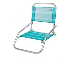 Aktive 53961 - Sedia Pieghevole Fissa Alluminio Beach 66x47x54 cm - Blu mediterraneo