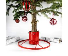 Bosmere contemporanea Supporto per Albero di Natale Paillettes Rosse 12,7 cm