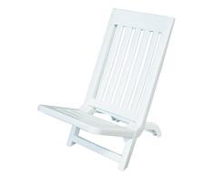 Areta AR007 Sammy - Sedia in resina pieghevole con schienale alto, Bianco, 57 x 37 x 60 cm
