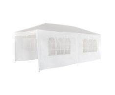 Aktive 53993 - Gazebo Pieghevole 300x600x260 cm con Tubi in Acciaio - Colore Bianco