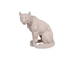 Homea Giardino 5DEJ1133TA-Statuina Decorativa a Forma di Animale Leopardo, in Resina, Colore: Tortora, Dimensioni: 22,5 x 40 x 41 cm