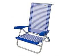 Aktive 53980 - Sedia Pieghevole in Alluminio Beach 73x64x80 cm - 7 Posizioni con braccioli