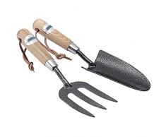 Draper Cazzuola e rastrello da Giardino 83776 Acciaio al Carbonio Resistente, con Manici in Legno di Frassino (2 pz)