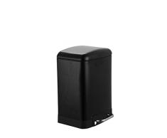 King Home P1407522/A Pattumiera Lt.6, Nero con Pedale Chiusura Rallentata, 23X22,5X32,5H