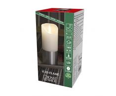 Konstsmide 1 Candela Senza Fiamma 1821-300 3D Living Light a Batteria, Argento, 15.5cm x 7.5cm