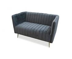 Galileo Casa 2195812 Divano Velluto Grigio Scuro 126x73x78cm