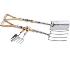 Draper Expert 10348 forchetta e Paletta con Martello e cazzuola in Acciaio Inox e Manici in Legno di Frassino