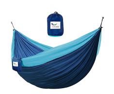 Vivere PAR252 Amaca Paracadute, Nylon, 325 x 200 cm Turquoise Doppia, Blu Navy/Turchese