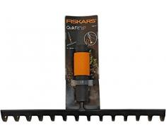 Fiskars Rastrello con 14 denti, Testa di attrezzo, Larghezza: 36 cm, Denti in acciaio temprato, Nero/Arancione, QuikFit, 1000653