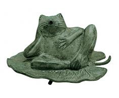 Mr Fredrik Green Frog Resting on One Hand Fontana, Verde, 21x17x10 cm