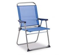 Solenny 50001072725236 - Sedia Marinera fissa con schienale alto blu e bianco