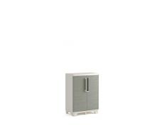 Keter Wood Grain Armadio Basso, Grigio con Porte Imitazione Legno, 68 x 39 x 97 cm