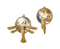 Design Toscano PD90450 Set Specchi da Parete in Art Déco, Avorio, 27.94x33.02x27.94 cm