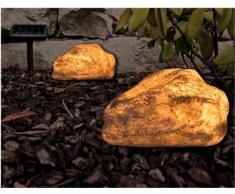 Heitronic 35345 Lampada Solare Pietra milima Set di 4