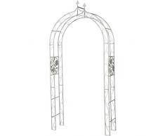 GH H.G. Arco per Rose in Metallo, Design Rose, 125 x 37,5 x 250 cm, Colore: Bianco