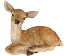 Dehner Statuetta Bambi disteso, Dimensioni Circa 45 x 36.5 x 23.5 cm, in poliresina, Marrone