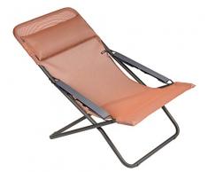 Lafuma Sedia a sdraio, Pieghevole e regolabile, Transabed, Batyline, Colore: Terracotta, LFM2863-8899