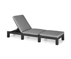 Allibert Daytona SL Lettino Prendisole, Grafite/Grigio Freddo (Imbottitura in Policotone), 195 x 65 x 22 cm