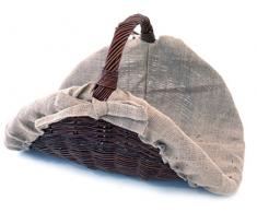 Franz Müller Cesto portalegna per Camino, semicircolare ungeschaelte WEIDE, Filati di Iuta, Fuoco Shell e cestini, Marrone, 70 x 50 x 50 cm