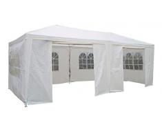 AirWave Gazebo per Feste da 3m x 6m Bianco con Pannelli Laterali, Tettoia 120g Impermeabile e Struttura in Acciaio Verniciato A Polvere