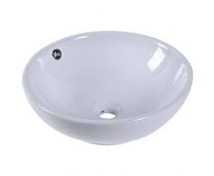 kleankin Lavabo Lavandino Design Moderno Durevole da Bagno Ceramica 42 x 42 x 14 cm Bianco