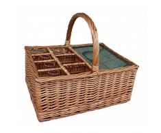Red Hamper Cestino da Picnic in Vimini di Tweed Verde con 4 Bicchieri