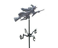 Design Toscano WH856 Banderuola Segnavento Strega : Palo da Giardino, Nero, 30.5x58.5x167.5 cm