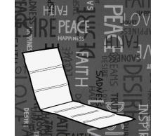 Kettler 0309004-8575 - Cuscino per sedia lunga/sdraio, motivo scritte, 200 x 60 x 3 cm, colore: grigio chiaro