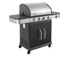 Cookin garden FIDGI 4B + Side Barbecue a Gas, Nero/Inox