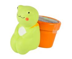 Seishin Sitting Frog - Vaso per piante autoirrigante, motivo: fragole, multicolore, 3 x 6,5 x 10,5 cm