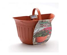 Bama Vaso a Parete, Gerla Style, in Resina, Color Terracotta, 26x14x16 cm