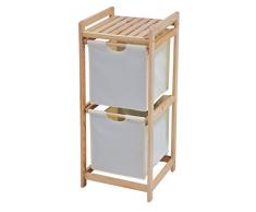 King Home C1513004 Cassettiera 2 Cassetti in Legno e Stoffa Ecru, 34X33X78H