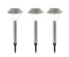 Globo 33240-3 Lampada Per Esterno Lampada Solare Acciaio Inox 1Xled Cilindro Ip44